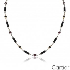 Cartier White & Yellow Gold Onyx & Ruby Le Baiser Du Dragon Necklace Cartier White & Yellow Gold Onyx & Ruby Le Baiser Du Dragon Necklace